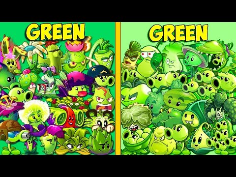 Team GREEN 100% vs GREEN 50% - Who Will Win? - PvZ 2 Team Plant vs Team Plant