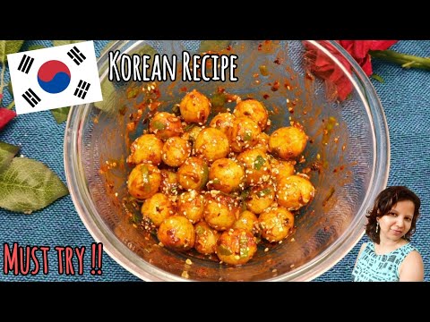 Korean Recipe | Potato CHILLI balls | Korean dish | Korean food Recipes | Krazy Cravings