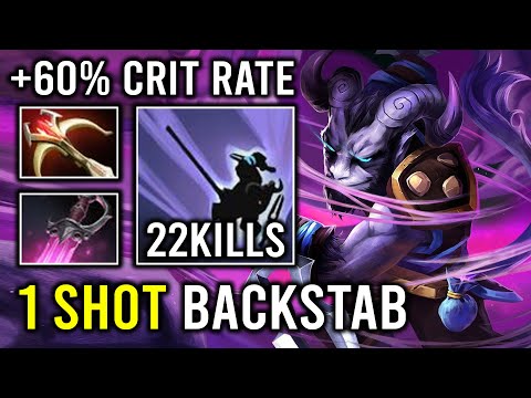 Brutal 1 Shot Backstab Khanda + Daedalus Unlimited Crit Strike Hyper Carry Riki Dota 2