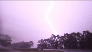 preview picture of video 'Incredible lightning bolt near Lithgow 28th November 2012'