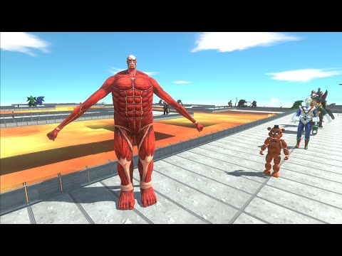 COLOSSAL TITAN VS GHIDORAH LAVA DEATH RUN - Animal Revolt Battle Simulator