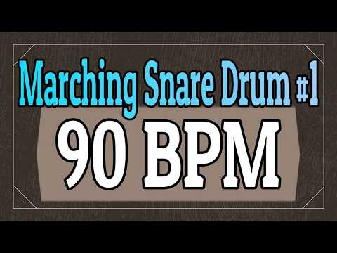 90 BPM - Marching Snare Drum Rock #1 - 4/4 Drum Track - Metronome - Drum Beat