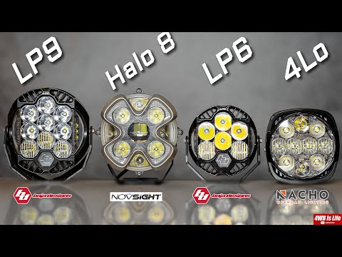 Baja Designs LP6 vs LP9 vs Nacho Offroad 4lo vs Novsight Halo 8 - Off Road LED Lights Comparison