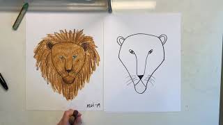 Cycle 2 Week 3 - Advanced Lion Upside Down Drawing