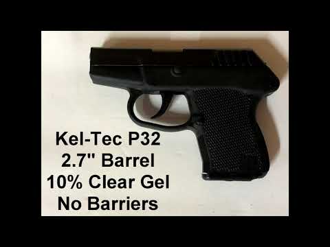 .32 Auto Clear Ballistics Gel Test: Winchester 71gr FMJ (Q4255) Keltec P32