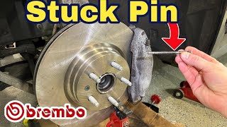 Stuck Brembo Brake Pad Pins | 2013 Tesla Model S 85 Needs New Brakes!