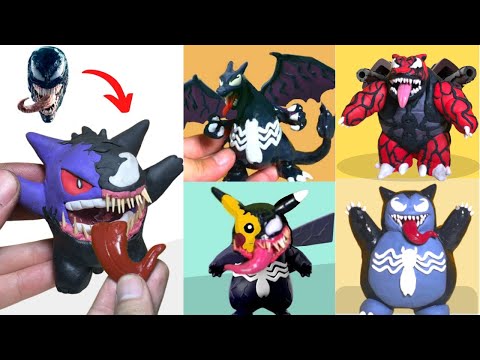 Venom Pokémon Figures Making - Charizard, Blastoise, Pikachu, Gengar, Snorlax｜pokemon clay art
