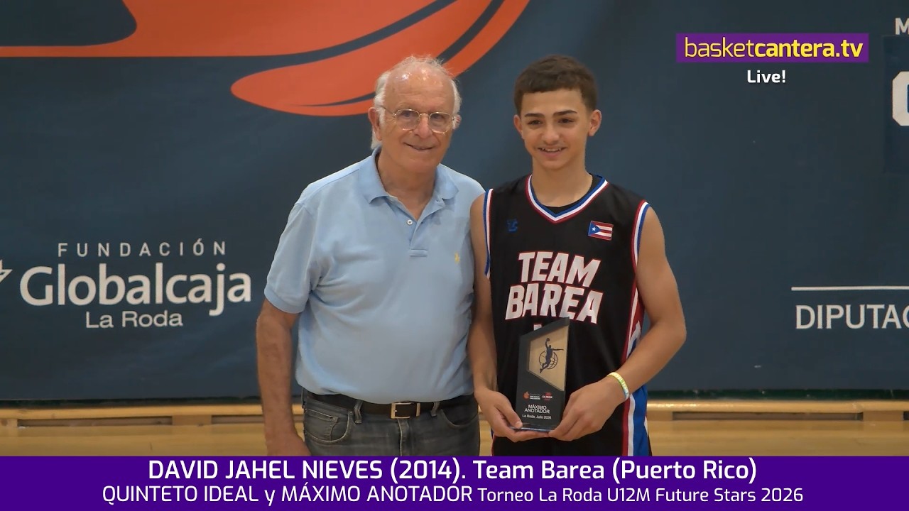 DAVID J. NIEVES. Team Barea (Pto. Rico). QUINTETO IDEAL.Torneo Inter. U12M Future Stars LA RODA 2026