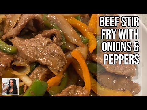 20 Min Beef Stir Fry with Onions & Peppers - EASY...