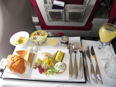 HD Breakfast Qatar Airways Food Service Business Class A320 Doha - Maldives Airbus