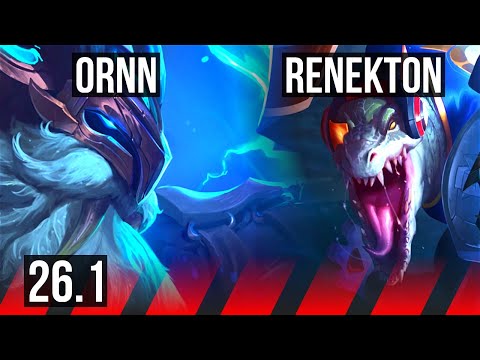 ORNN vs RENEKTON (TOP) | Good KDA: 8/1/10, 5k gold comeback | EUW Master | 26.1