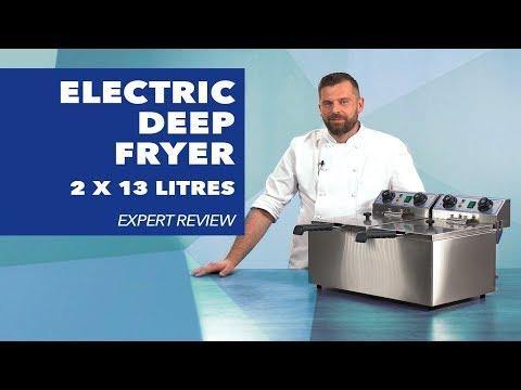 video - Factory second Electric Deep Fryer - 2 x 13 litres with timer function (60 minutes)