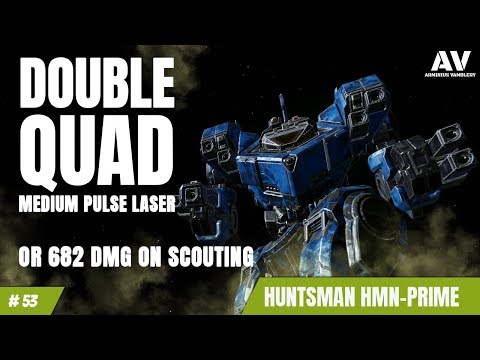 #53 | 8x medium pulse laser on scouting or 682dmg  | Huntsman HNM-PRIME | Mechwarrior Online