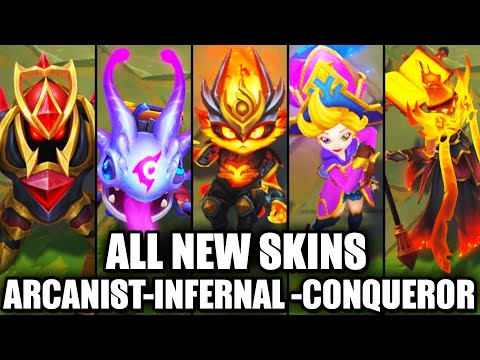 All New Skins Arcanist Zoe, Kog'Maw, Shaco - Infernal Vel'Koz, Kennen, Karthus - Conqueror Nautilus