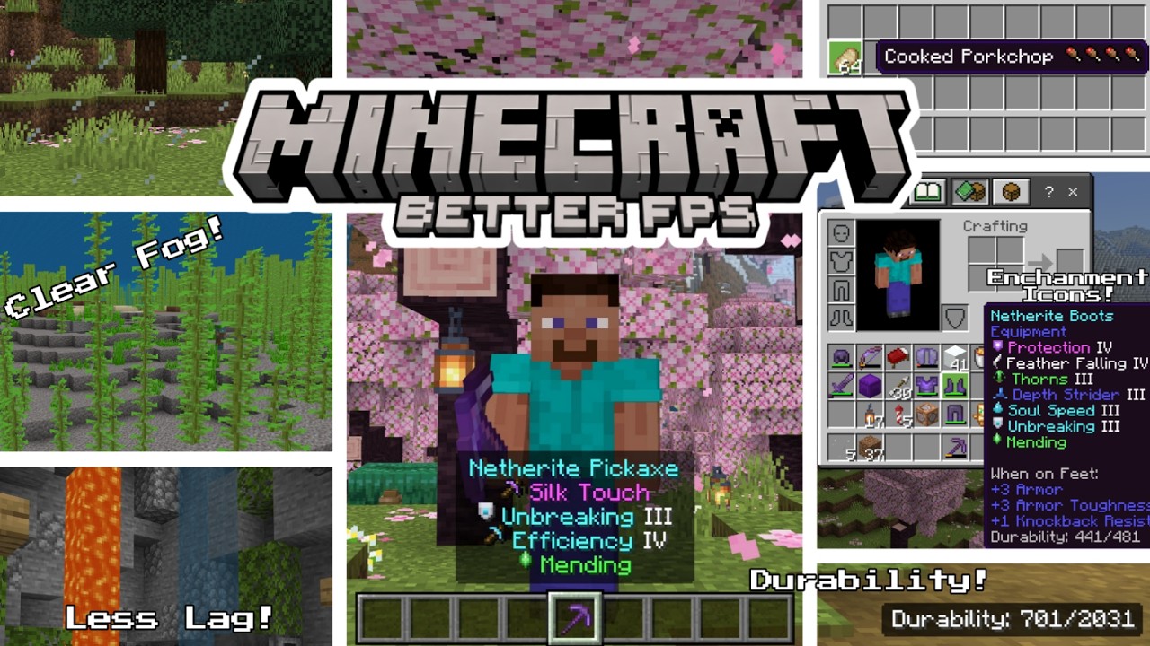 Better FPS | FPS Boost Pack for Minecraft Bedrock (MCPE 1.21+) | No Lag + Extra Features!