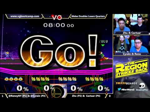 Bar Wars 2 - Cyrain & Reno Vs. Zhu & Cactuar - SSBM Losers Quarters - Melee