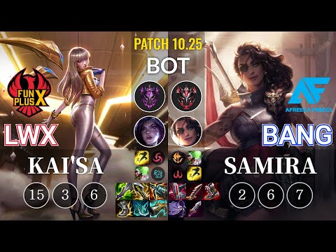 FPX Lwx Kai'Sa vs AF Bang Samira Bot - KR Patch 10.25