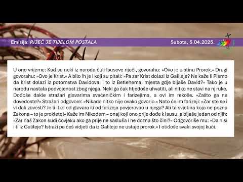 IV. korizmeni tjedan – subota (Iv 7,40-53)