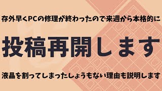 来週から本格的に動画投稿を再開します