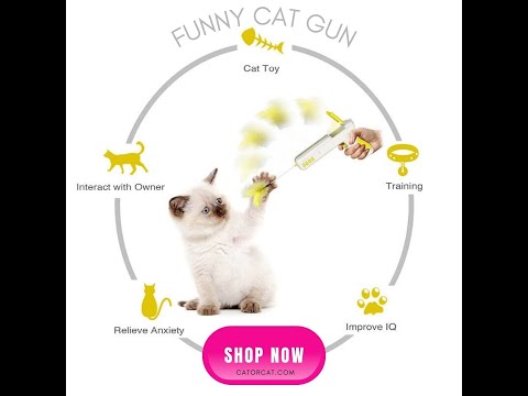 Automatic Cat Gun Toy | Improve Cat's IQ | Relieve Cat's Anxiety