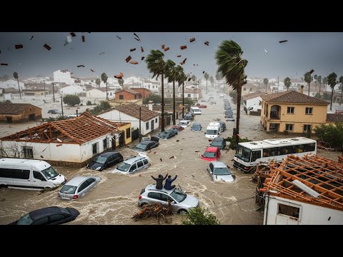Chaos in Spain Today! Flooding Storm Leonardo Swept Away Homes, Cars in Portugal