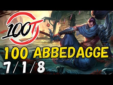 100 Abbedagge ヤスオ(Yasuo) VS アカリ(Akali) MID patch 12.19 NA RANK