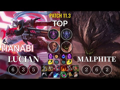TLN Hanabi Lucian vs Malphite Top - KR Patch 11.3