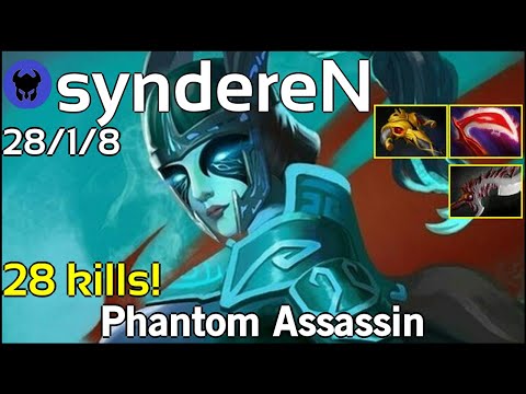 28 kills! syndereN [Kaban] plays Phantom Assassin!!! Dota 2 7.21