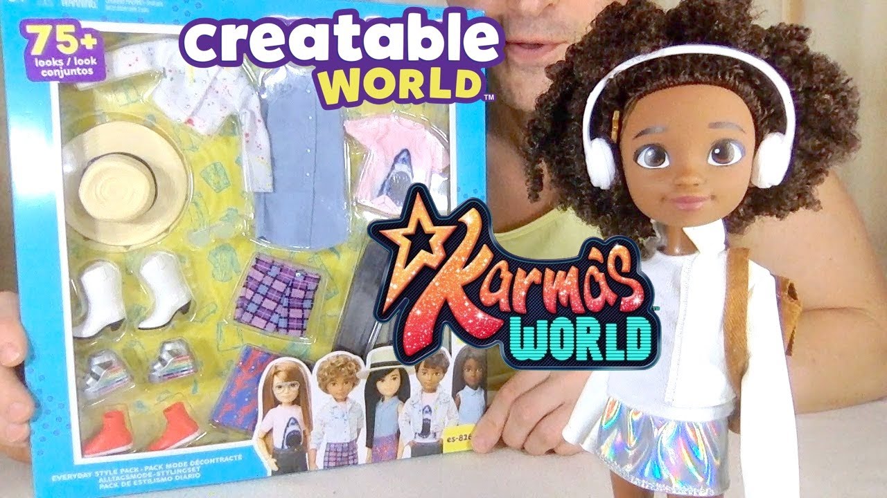 Karma's World vs Creatable World Everyday Style Pack es-826 Mattel Doll Unboxing Review Comparison