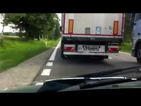 Droga krajowa nr 8 Augustów Białystok tir na zakazie wyprzedzania 4 lipiec 2014