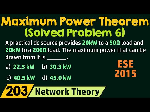Maximum Power Transfer Theorem Solved Problem 6