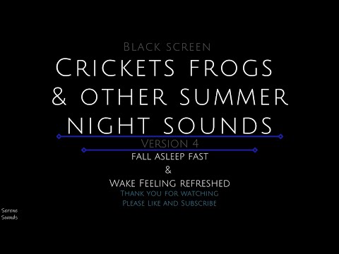 Black Screen 10 Hours - Crickets and Frogs - Summer Night Sounds - Cricket Sounds - Frog Sounds - V4
