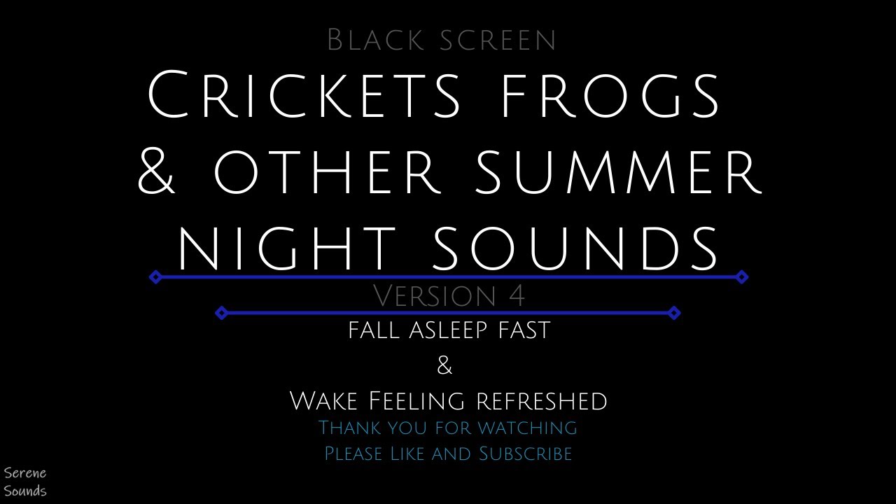 Black Screen 10 Hours - Crickets and Frogs - Summer Night Sounds - Cricket Sounds - Frog Sounds - V4