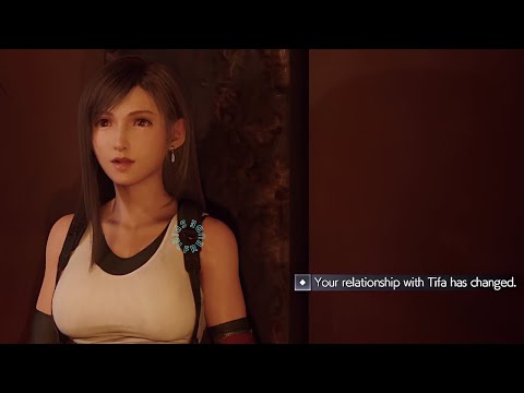 Tifa's adorable reaction when she realizes Cloud has a major crush on her