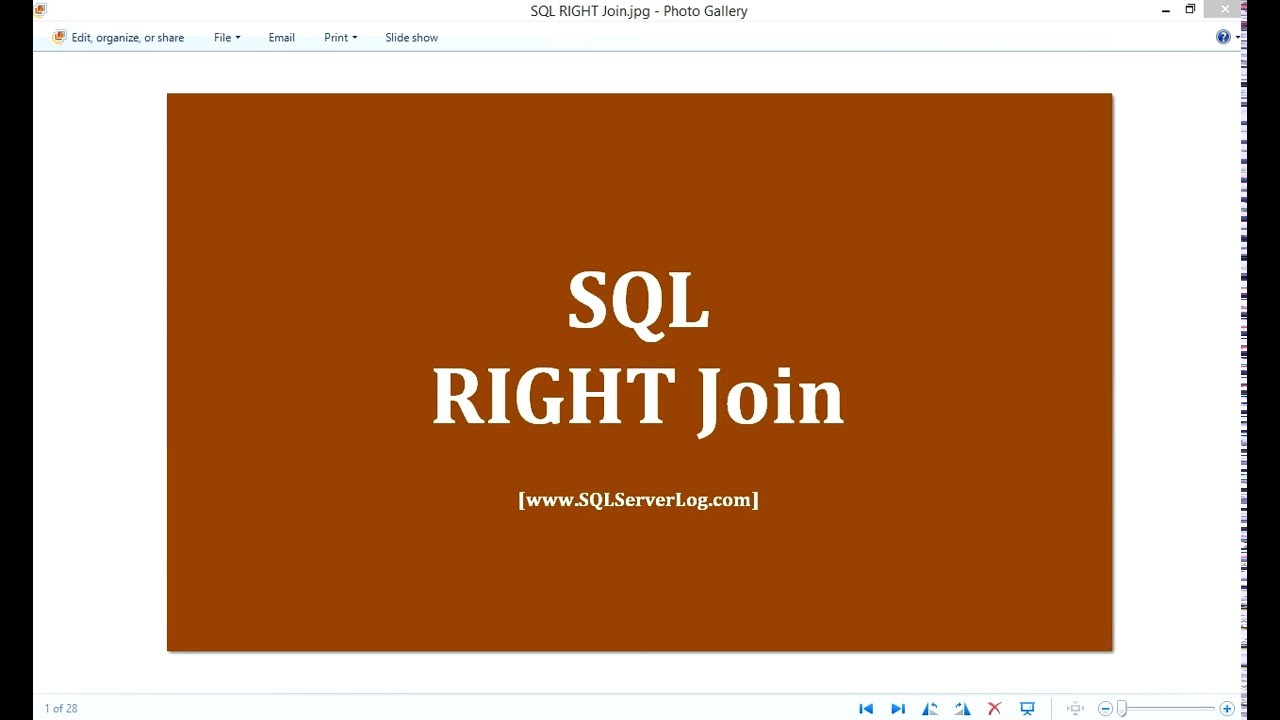 42 - SQL RIGHT Join - Learn SQL from www.SQLServerLog.com [HD]