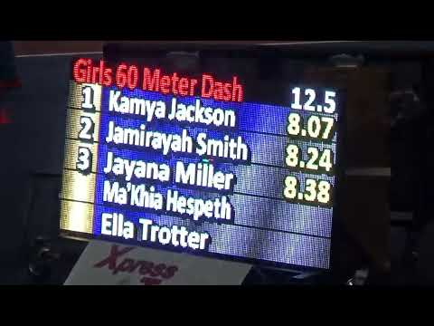 Girls 60m Dash Heat 2 Magic City Invitational #1 Indoor Track Meet 2024 Birmingham CrossPlex Alabama