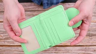 Компактний жіночий гаманець з натуральної шкіри Canpellini 21666 салатовий