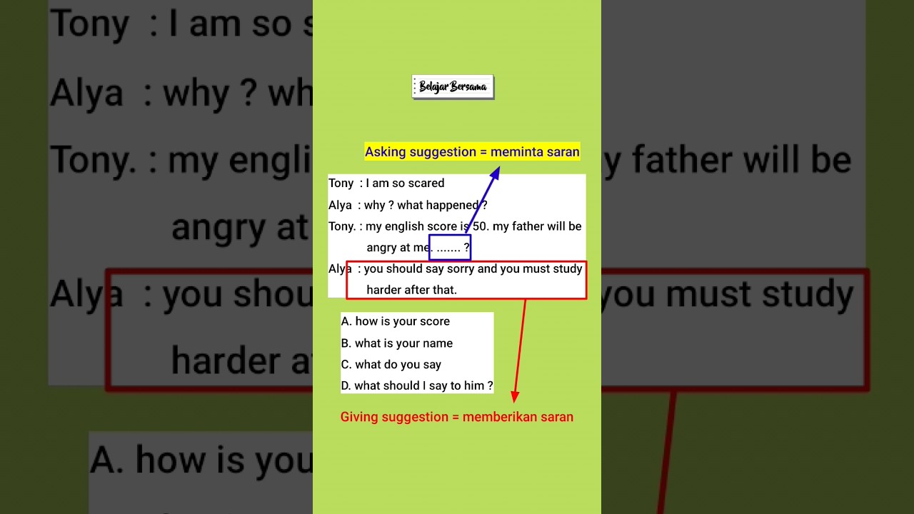 Soal Pilgan Complete Dialog | Asking and Giving Suggestion