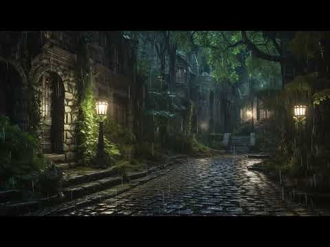 Rain on the Enchanted Forest Village Path Vol 5 🌧️ | Forest Rain / Thunder / Frogs to Relax & Sleep