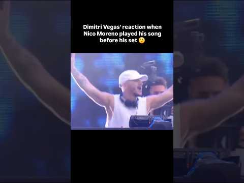 Dimitri Vegas’s reaction to Nico Moreno playing his song before his set 😬