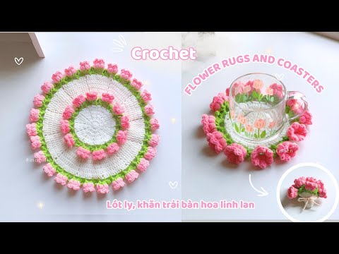 Khăn trải bàn, lót ly và bó hoa linh lan