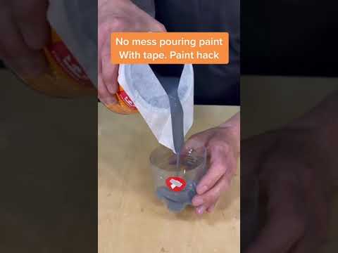 No mess hack.  How to pour paint WITHOUT making a mess using TAPE