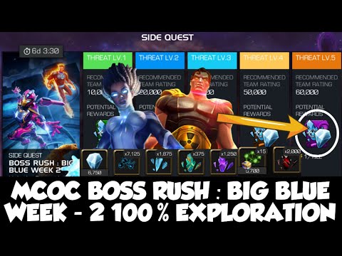 MCOC BOSS RUSH : BIG BLUE WEEK - 2 / 100% EXPLORATION #marvel #mcoc #kabam 