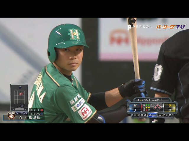 ファイターズ・中島卓 本日の全守備&先制のタイムリー