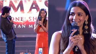 Alia Bhatt BLUSHES as Ranbir Kapoor TEASES her about 'R' | Brahmastra Poster Launch | #Shorts