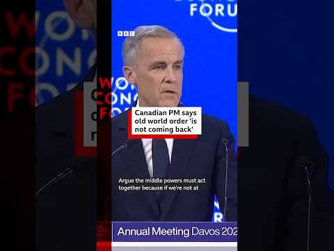 Canadian PM Mark Carney has said the "old order is not coming back". #Canada #WEF #BBCNews
