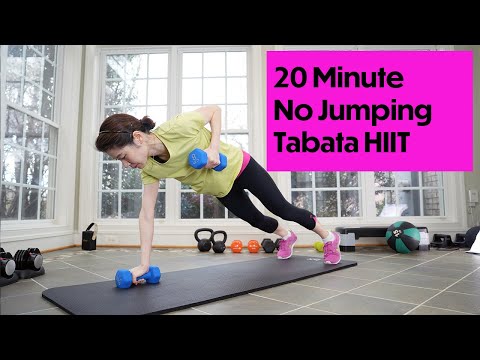 IntervalUp 20 Minute Tabata HIIT Workout with Weights at Home | No Jumping // 20분 층간소음 없는 타바타 운동 홈트!