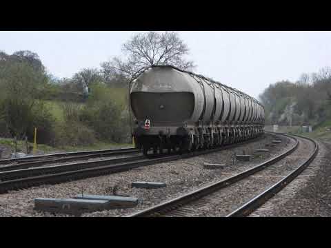 66702 passing Haresfield near Gloucester with the Clitheroe to Avonmouth cement, 14-4-2021
