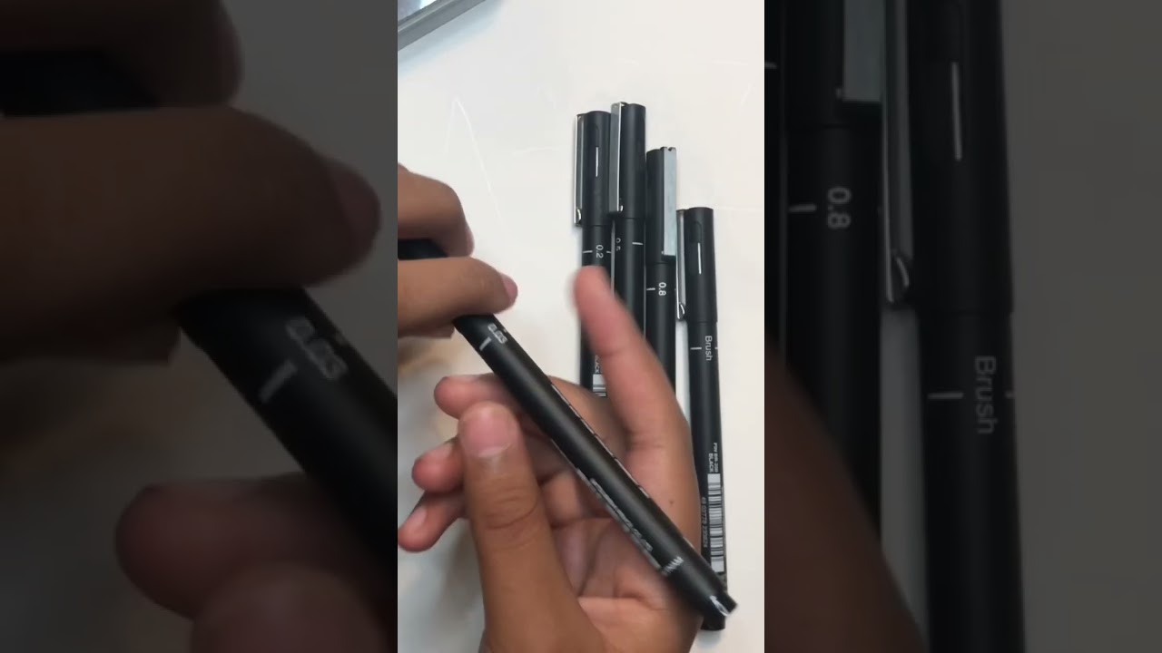 Opening, Testing & Rating my new Fineliner Uniball Pens with 5 different line thicknesses #shorts