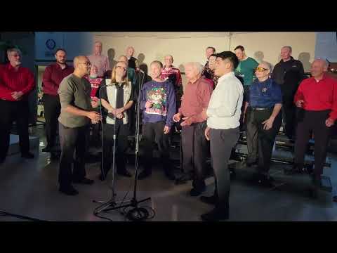 The Mello Yellow Quartet singing 'Angels We Have Heard on High' at the Spirit of St. Louis Chorus Christmas Show 2025 in Hillsboro, MO.